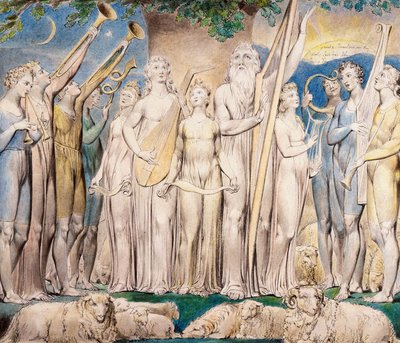 Job et sa famille restaurés à la prospérité - William Blake